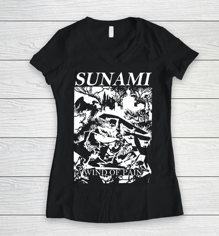 Sunami408 Sunami Wind Of Pain Women V-Neck T-Shirt