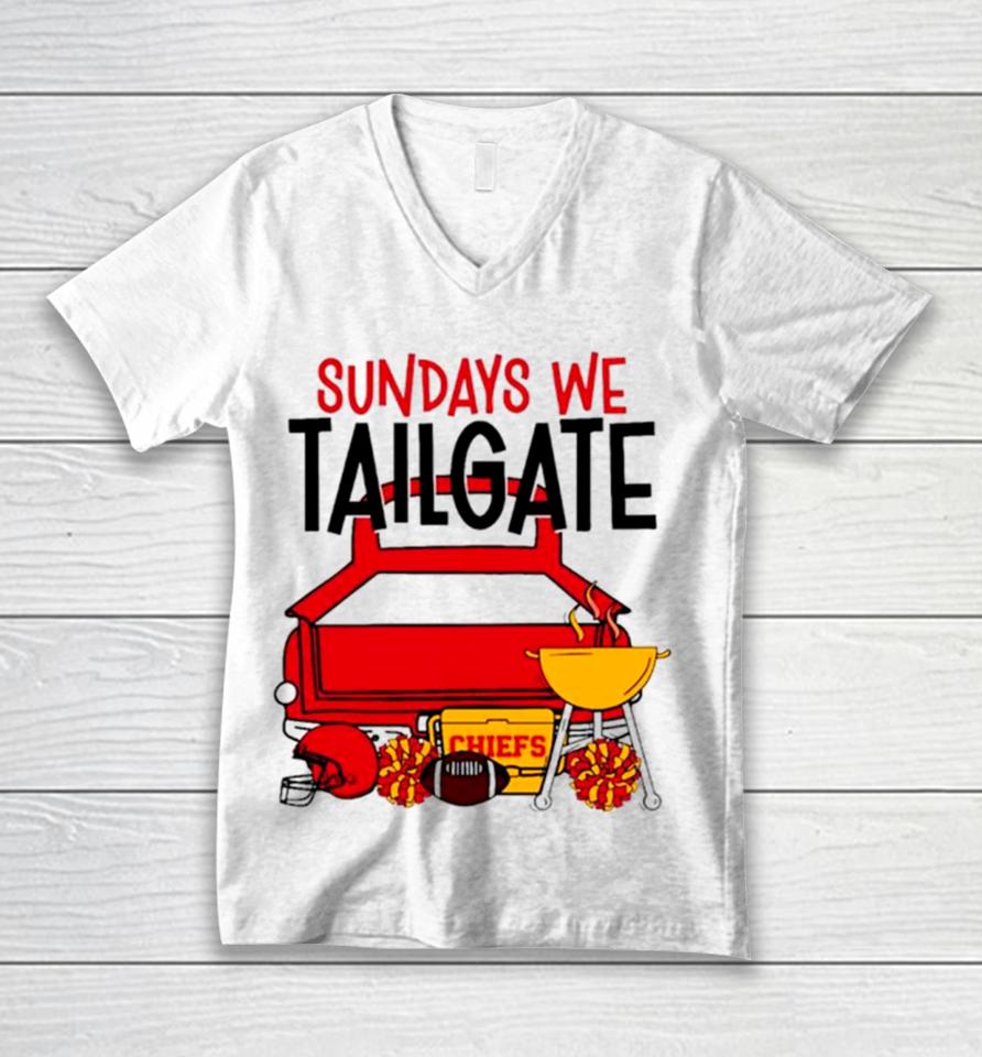 Sundays We Tailgate Chiefs Unisex V-Neck T-Shirt