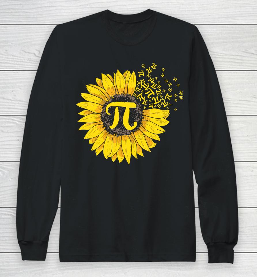Sunflower 3 14 Pi Number Symbol Pi Day Long Sleeve T-Shirt