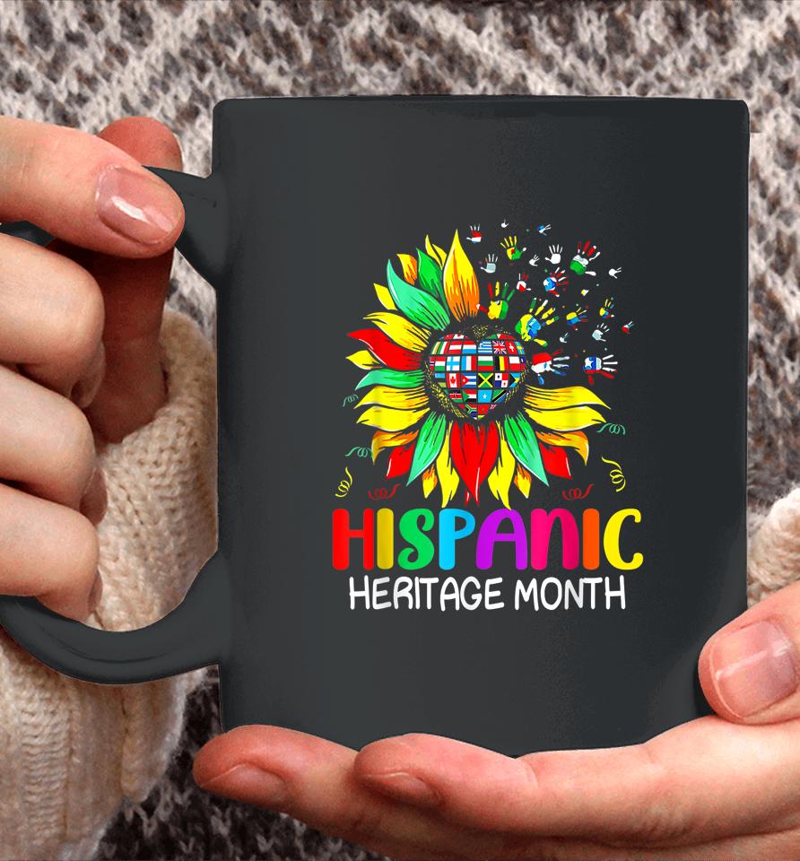 Sunflower Latin Countries Flags Hispanic Heritage Month Coffee Mug