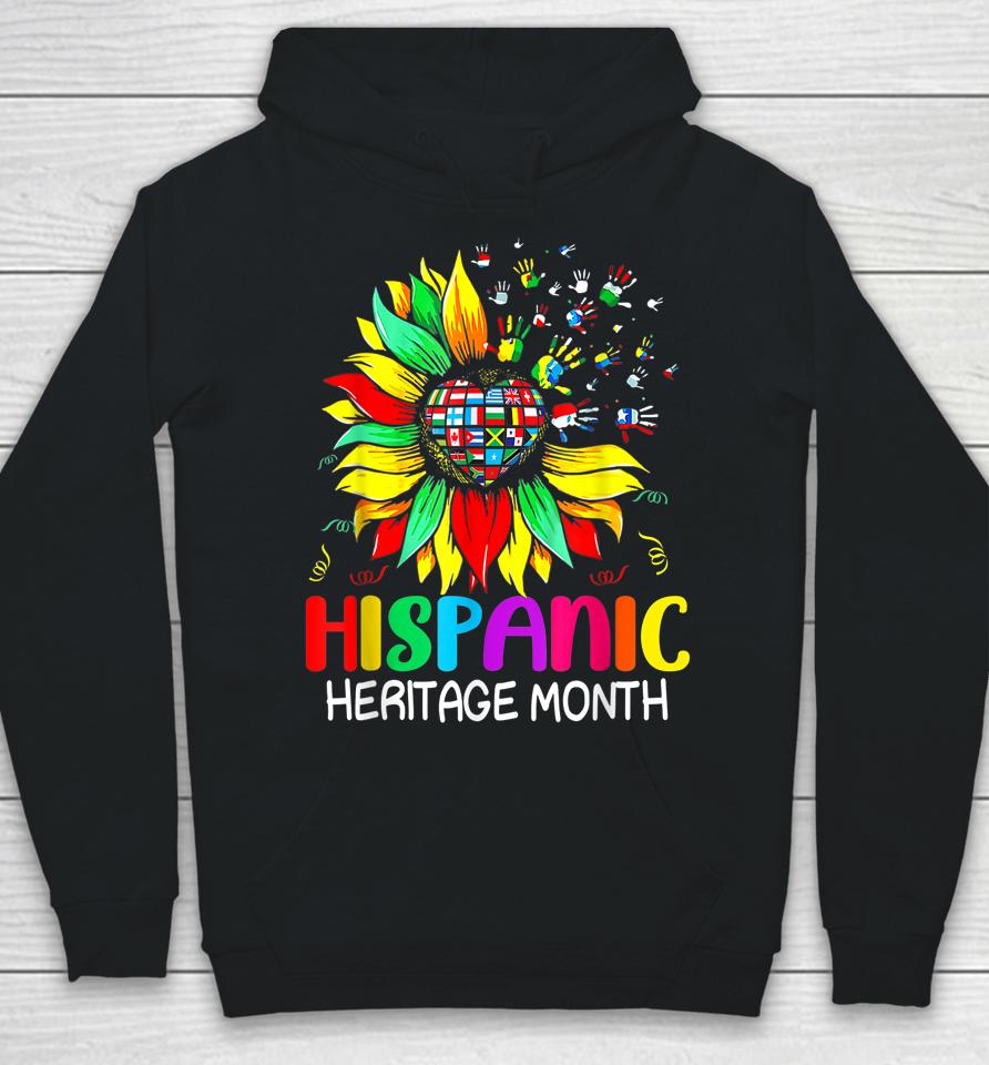 Sunflower Latin Countries Flags Hispanic Heritage Month Hoodie