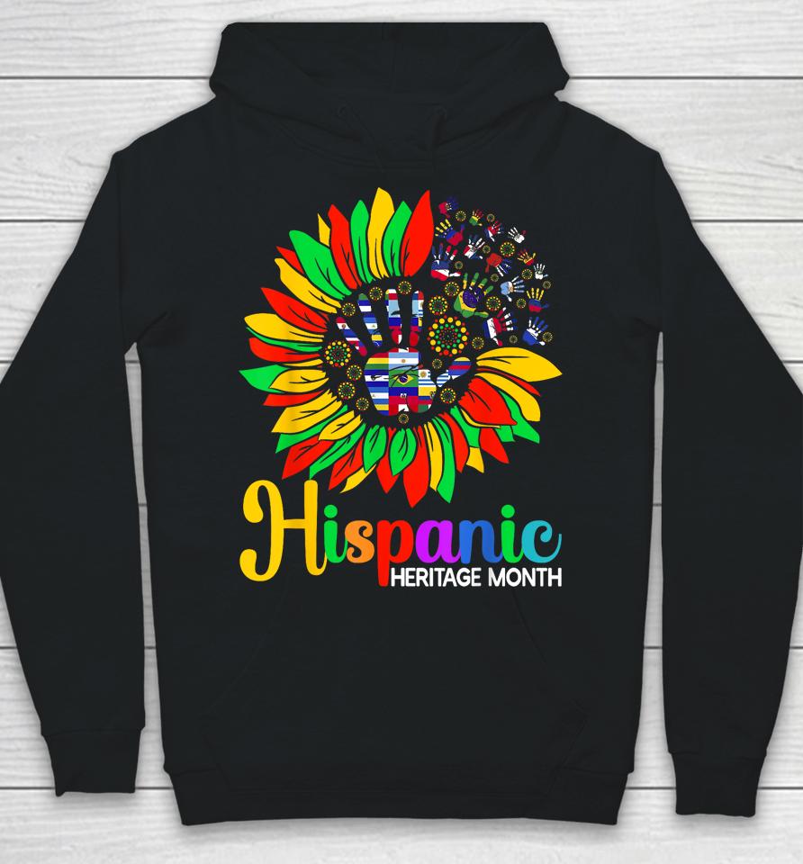 Sunflower Latino Hispanic Heritage Month Roots And Flags Hoodie