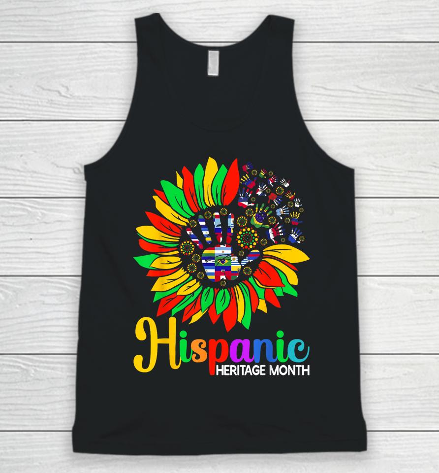 Sunflower Latino Hispanic Heritage Month Roots And Flags Unisex Tank Top