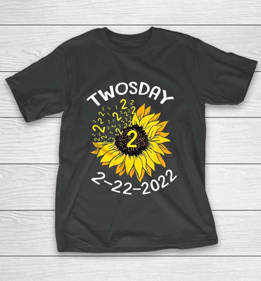 Sunflower Tuesday February 22Nd 2022 Funny Math Teacher T-Shirt