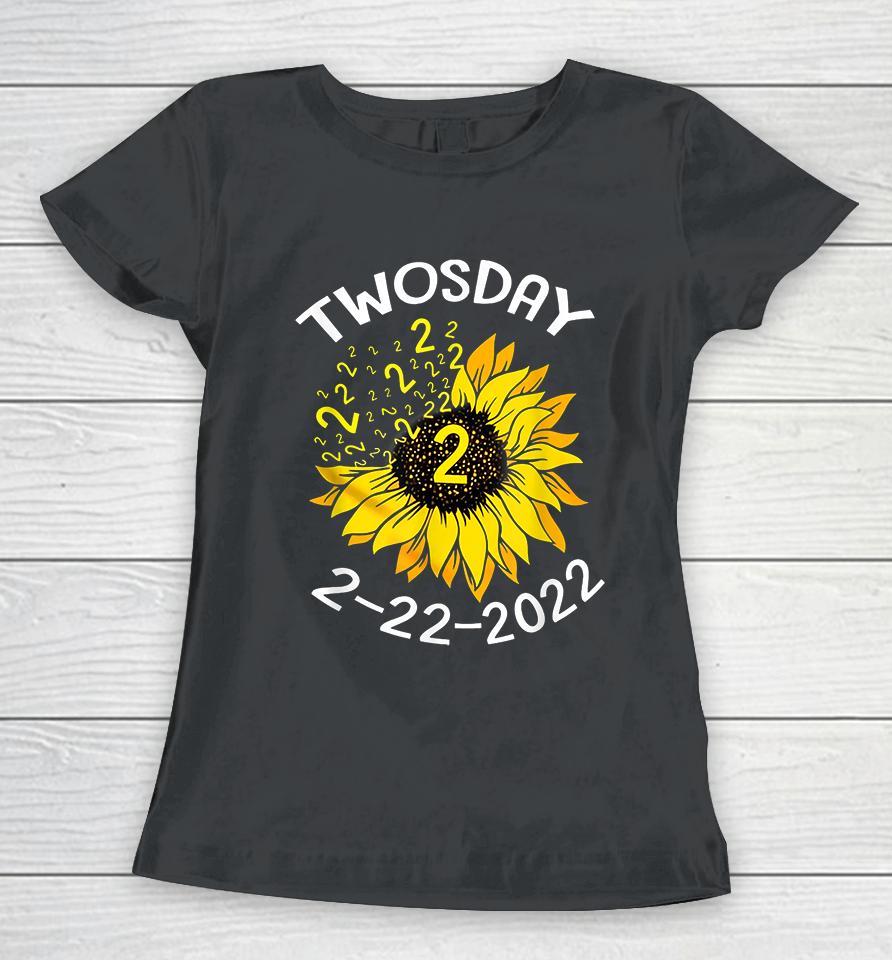 Sunflower Tuesday February 22Nd 2022 Funny Math Teacher Women T-Shirt