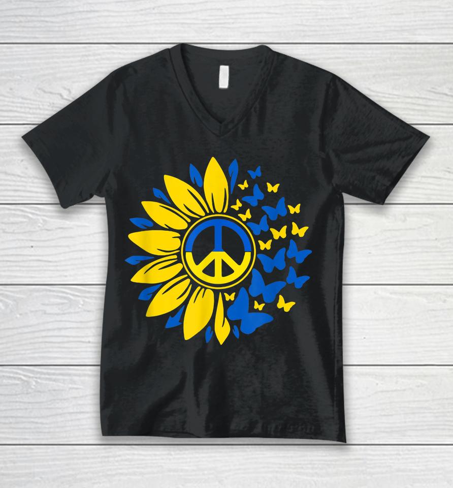 Sunflower Ukraine Flag Vintage Unisex V-Neck T-Shirt