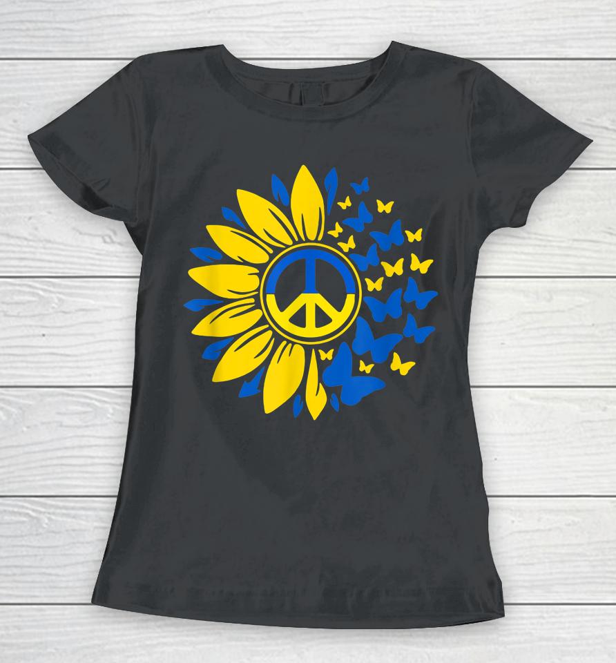 Sunflower Ukraine Flag Vintage Women T-Shirt