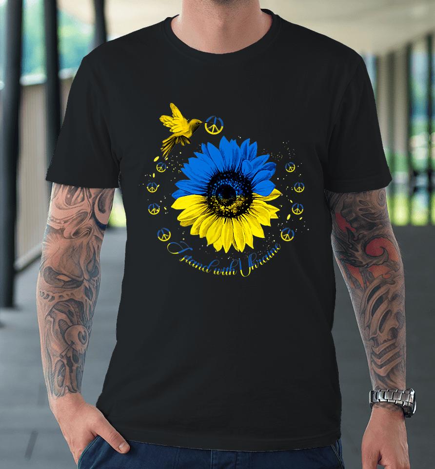 Sunflower Ukrainian Bird Ukraine I Stand With Ukraine Peace Premium T-Shirt