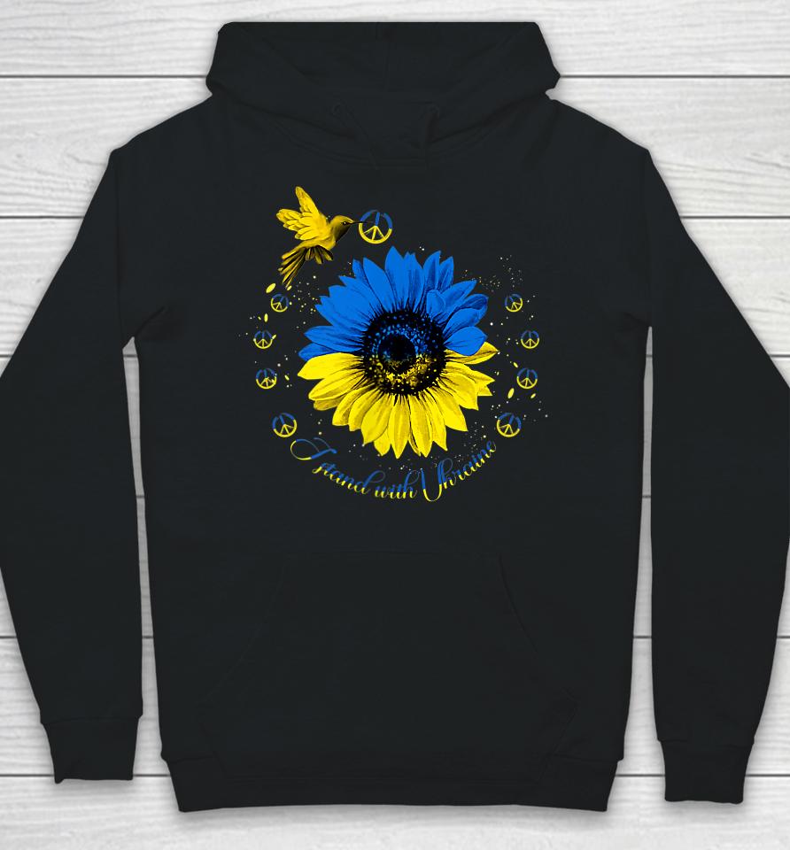 Sunflower Ukrainian Bird Ukraine I Stand With Ukraine Peace Hoodie