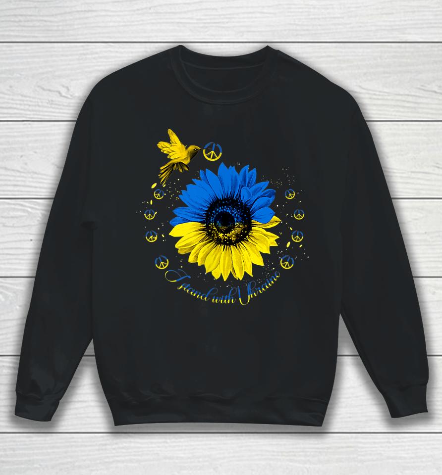 Sunflower Ukrainian Bird Ukraine I Stand With Ukraine Peace Sweatshirt