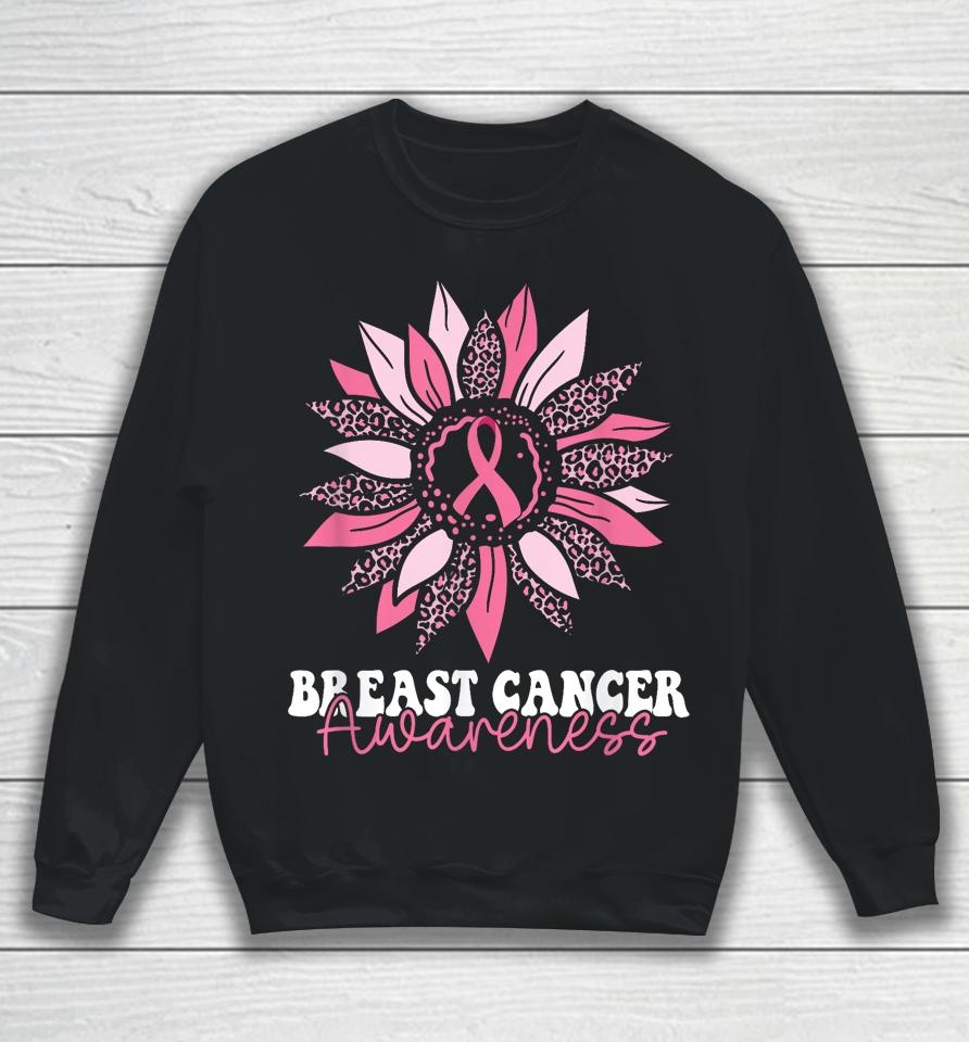 Sunflower Wear Pink Breast Cancer Awareness Women Warrior Sweatshirt