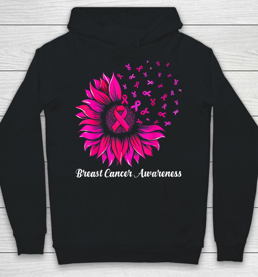 Sunflower Wear Pink Breast Cancer Awareness Women Warrior Hoodie