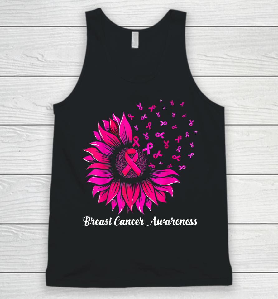 Sunflower Wear Pink Breast Cancer Awareness Women Warrior Unisex Tank Top