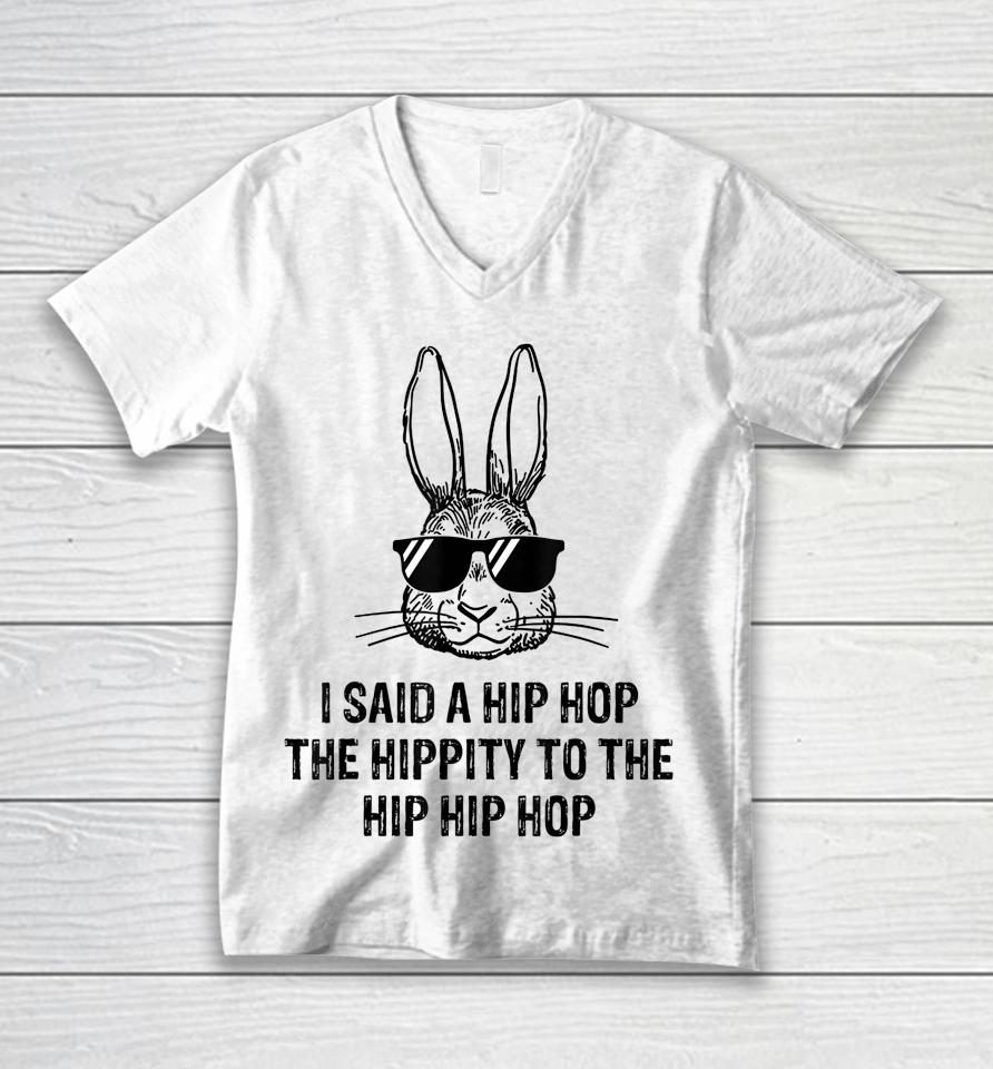 Sunglass Bunny Hip Hop Hippity Cool Bunny Face Easter Gifts Unisex V-Neck T-Shirt