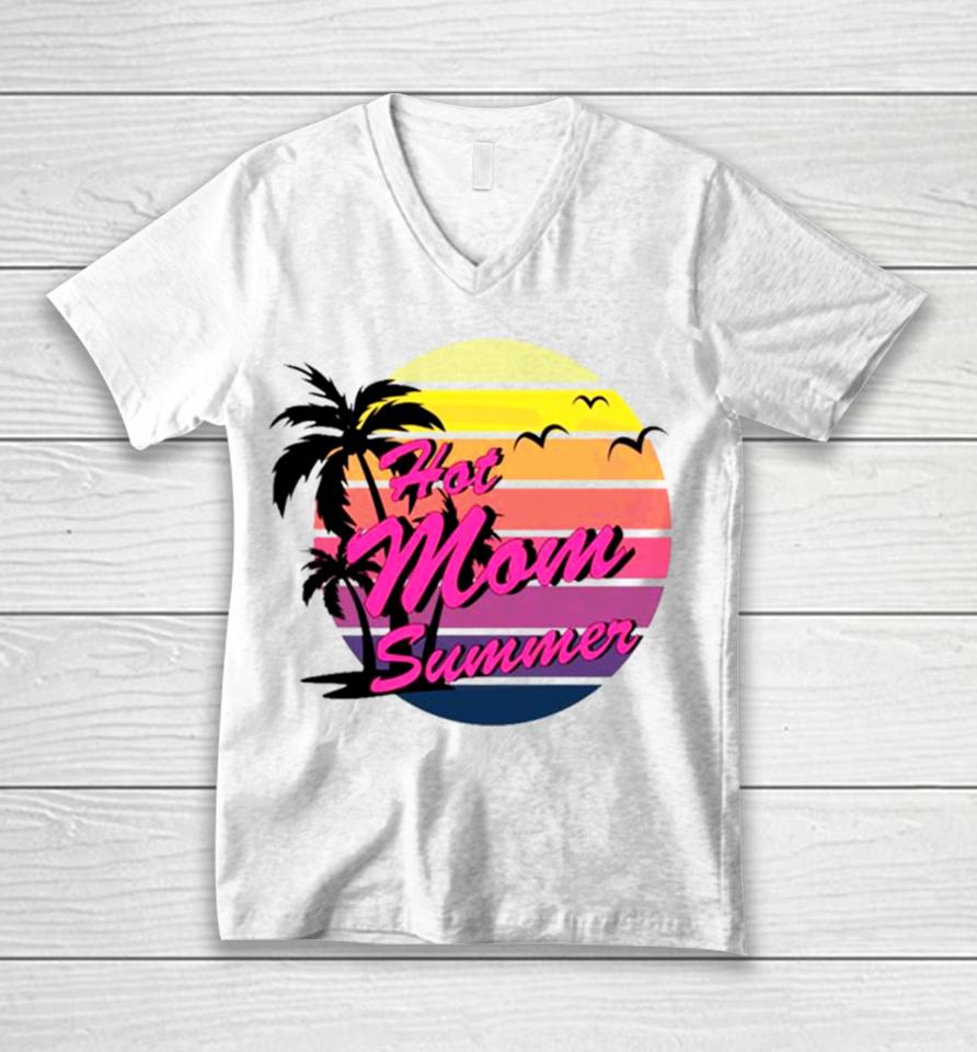 Sunset Coconut Tree Albatross Mothers Day Hot Mom Summer Unisex V-Neck T-Shirt
