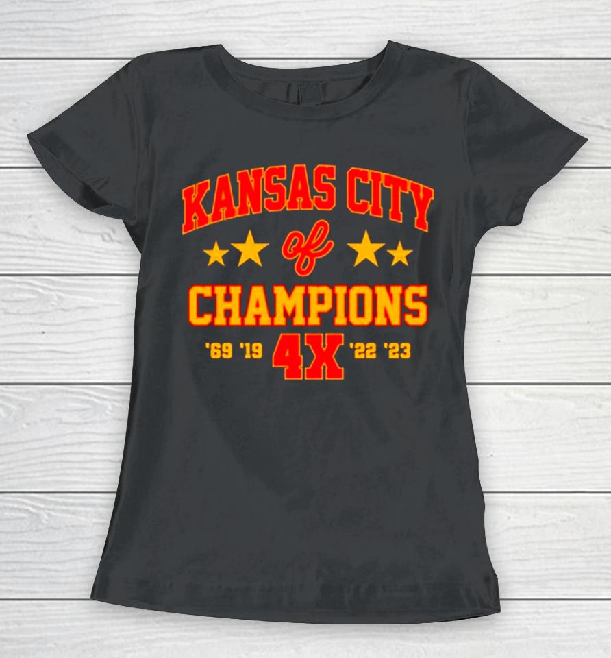 Super Bowl Champions 4X Kansas City Chiefs Women T-Shirt