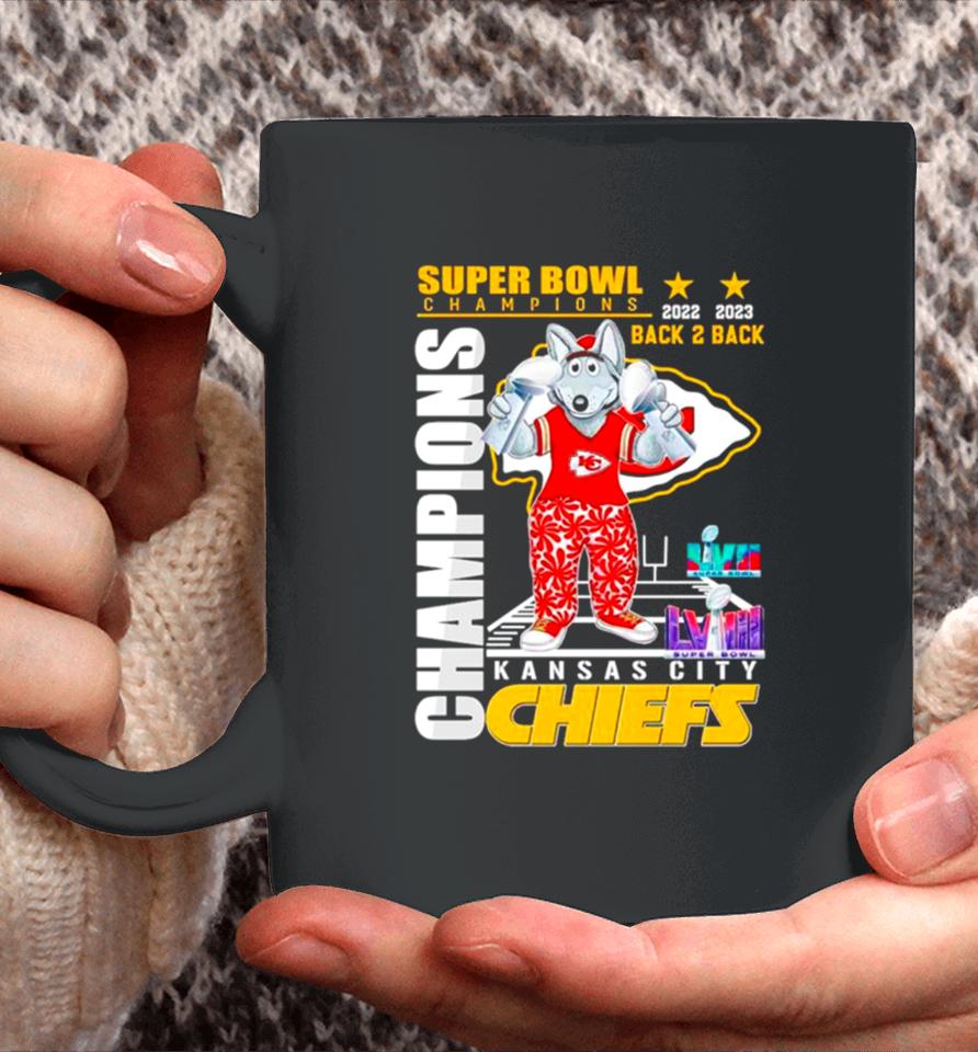 Super Bowl Champions Back 2 Back Kansas City Chiefs Mascot Coffee Mug