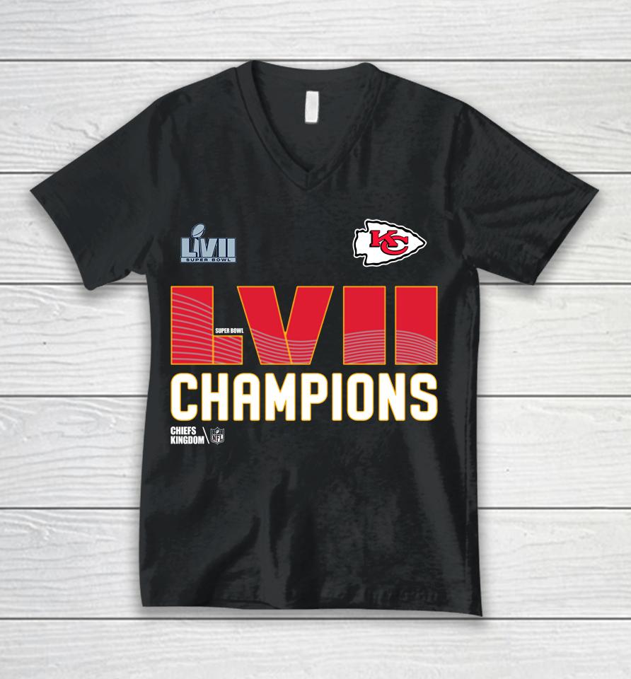 Super Bowl Lvii Champions Kc Chiefs Unisex V-Neck T-Shirt