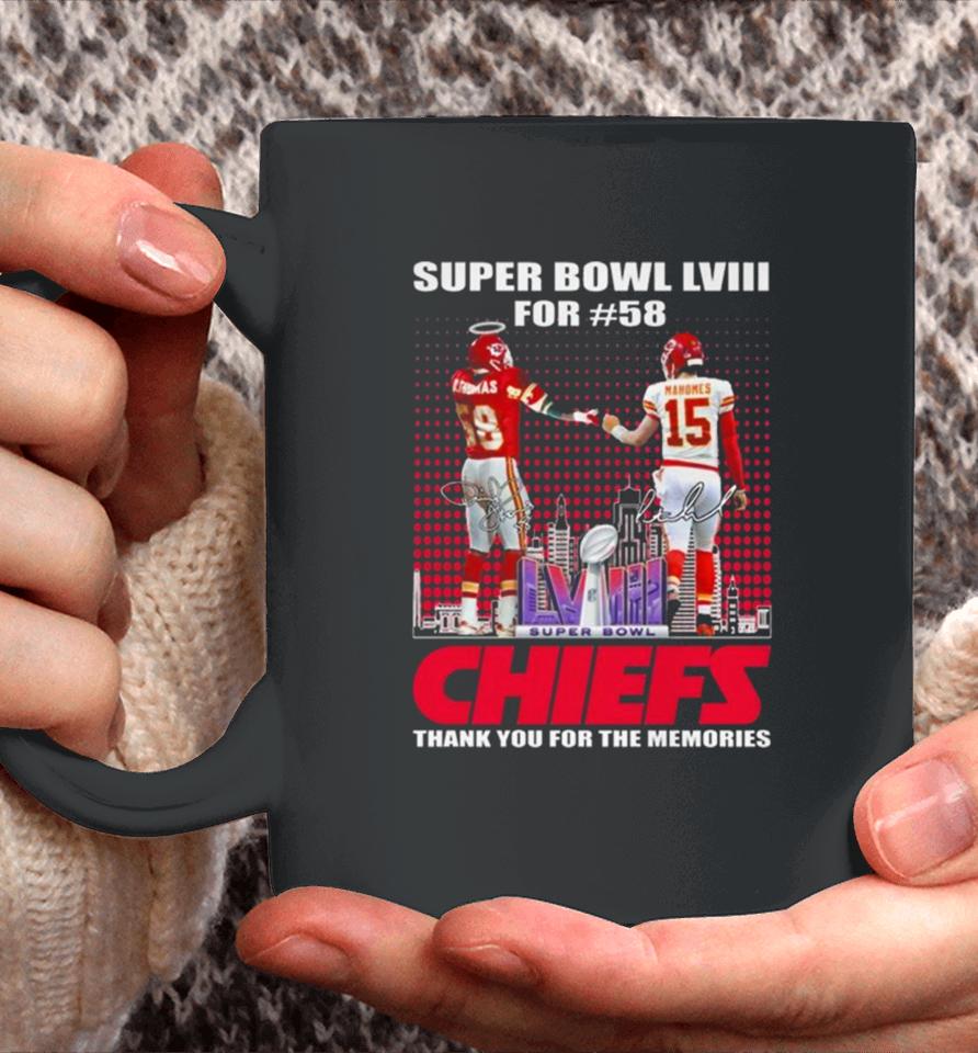 Super Bowl Lviii For #58 Kansas City Chiefs Thank You For The Memories Signatures Coffee Mug