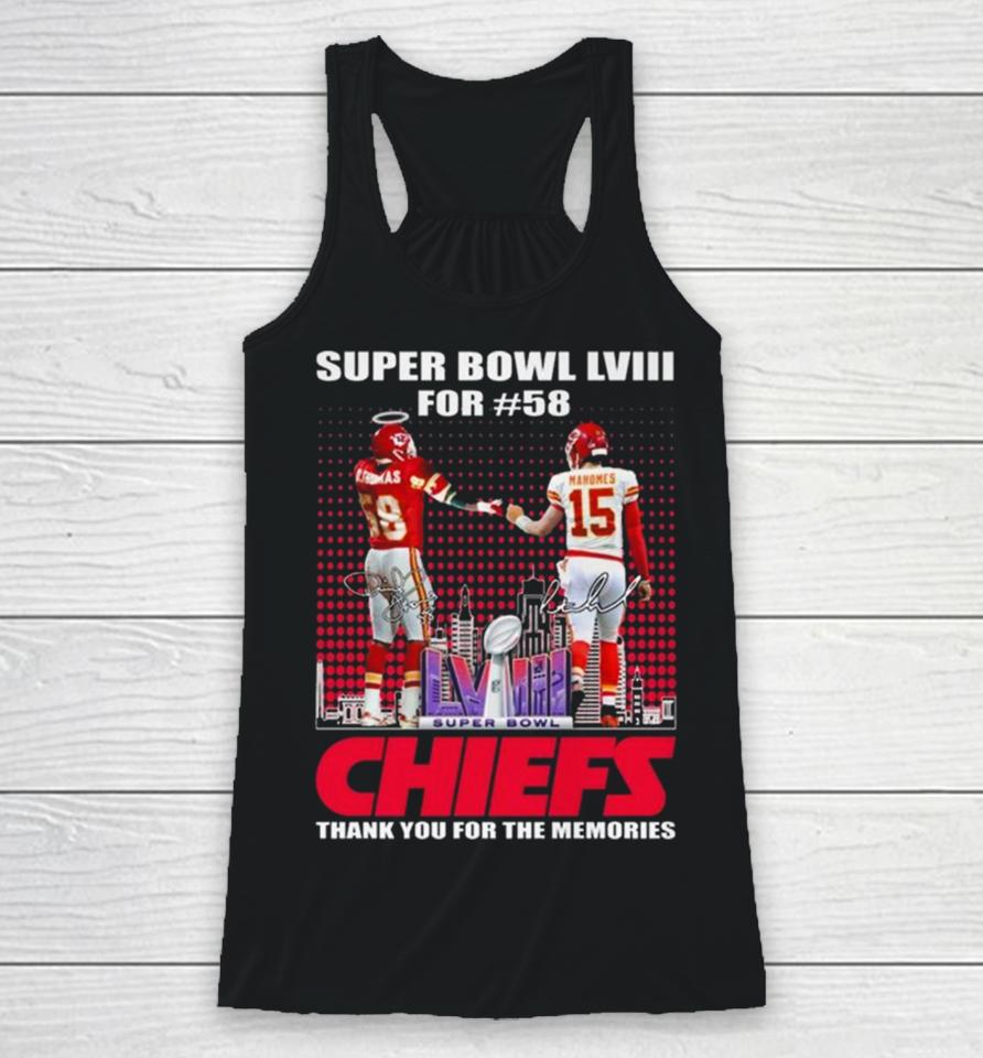 Super Bowl Lviii For #58 Kansas City Chiefs Thank You For The Memories Signatures Racerback Tank