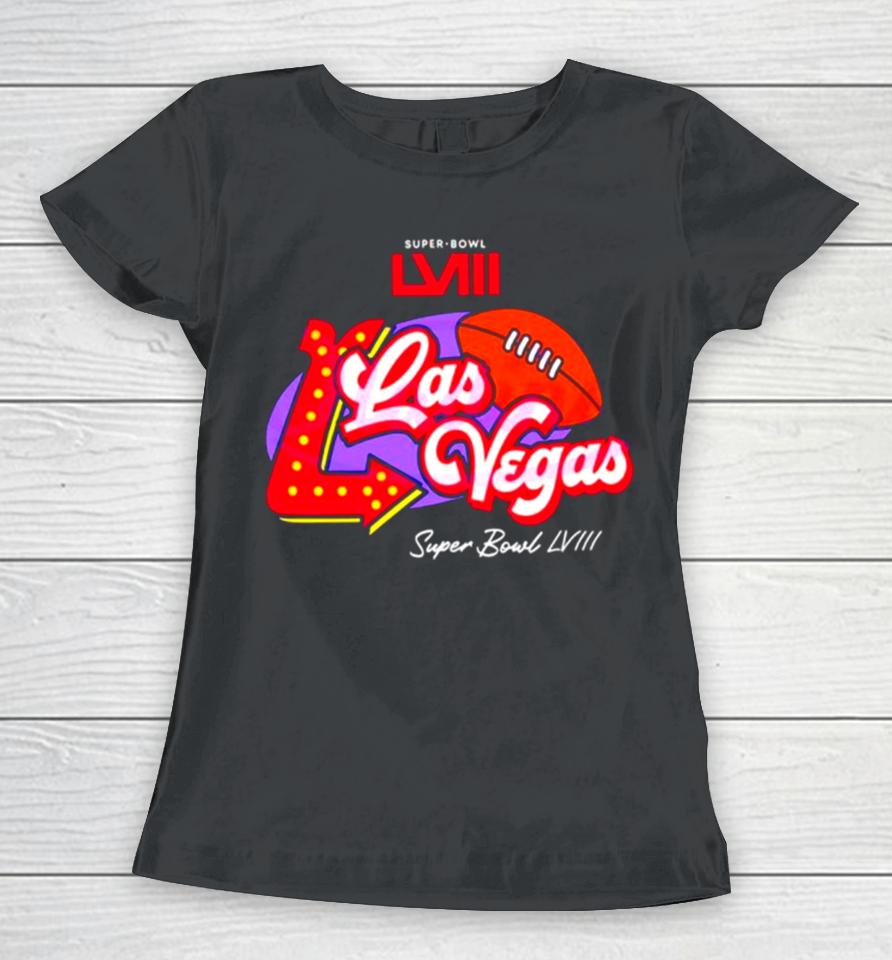 Super Bowl Lviii Purple Las Vegas Women T-Shirt
