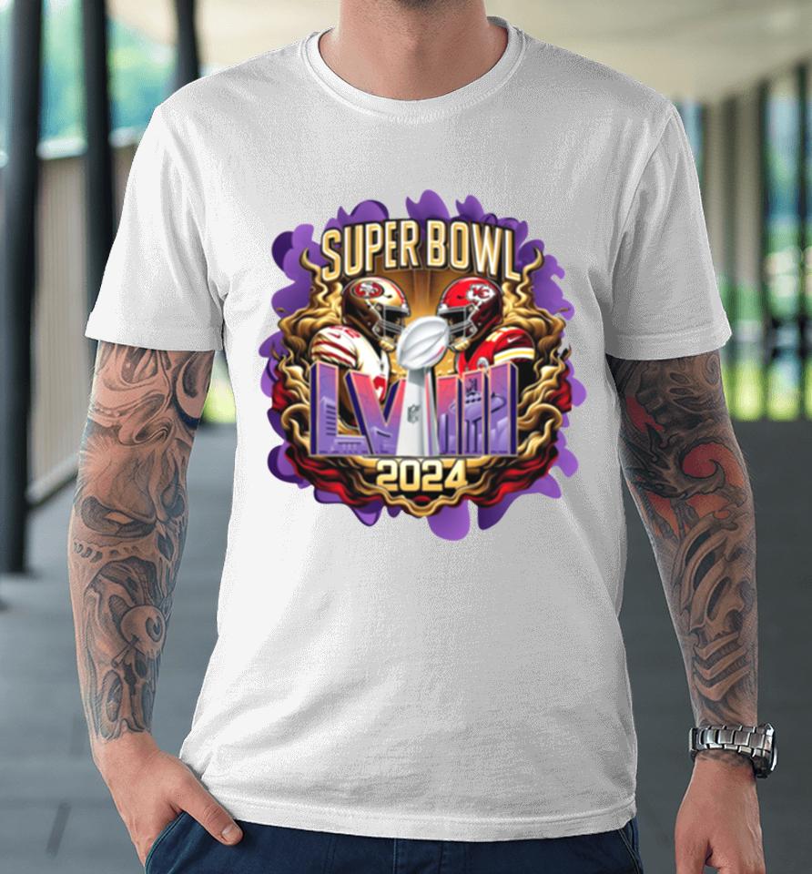 Super Bowl Lviii Trophy San Francisco 49Ers Kansas City Chiefs Premium T-Shirt