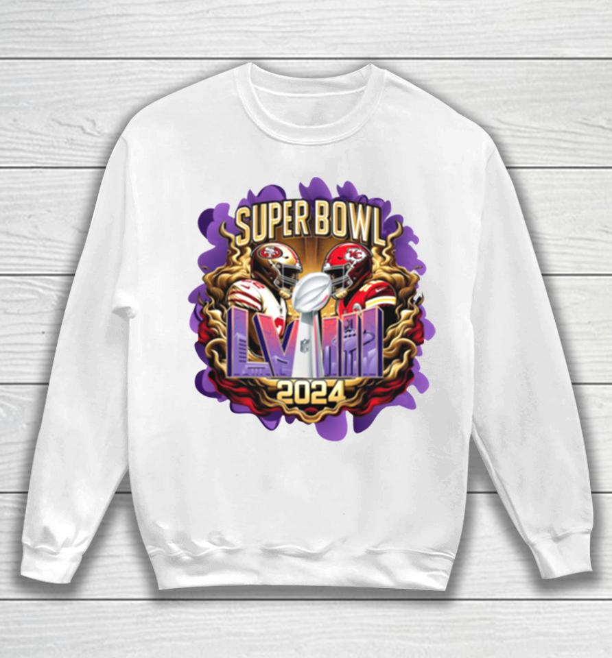Super Bowl Lviii Trophy San Francisco 49Ers Kansas City Chiefs Sweatshirt