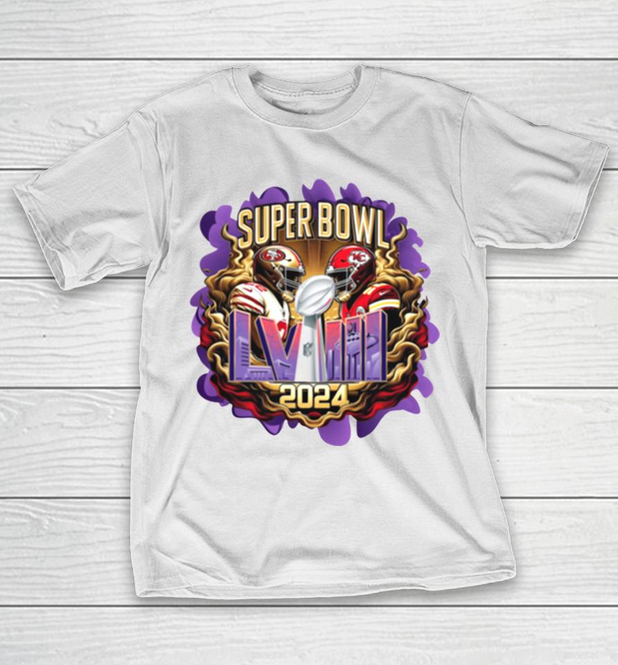 Super Bowl Lviii Trophy San Francisco 49Ers Kansas City Chiefs T-Shirt