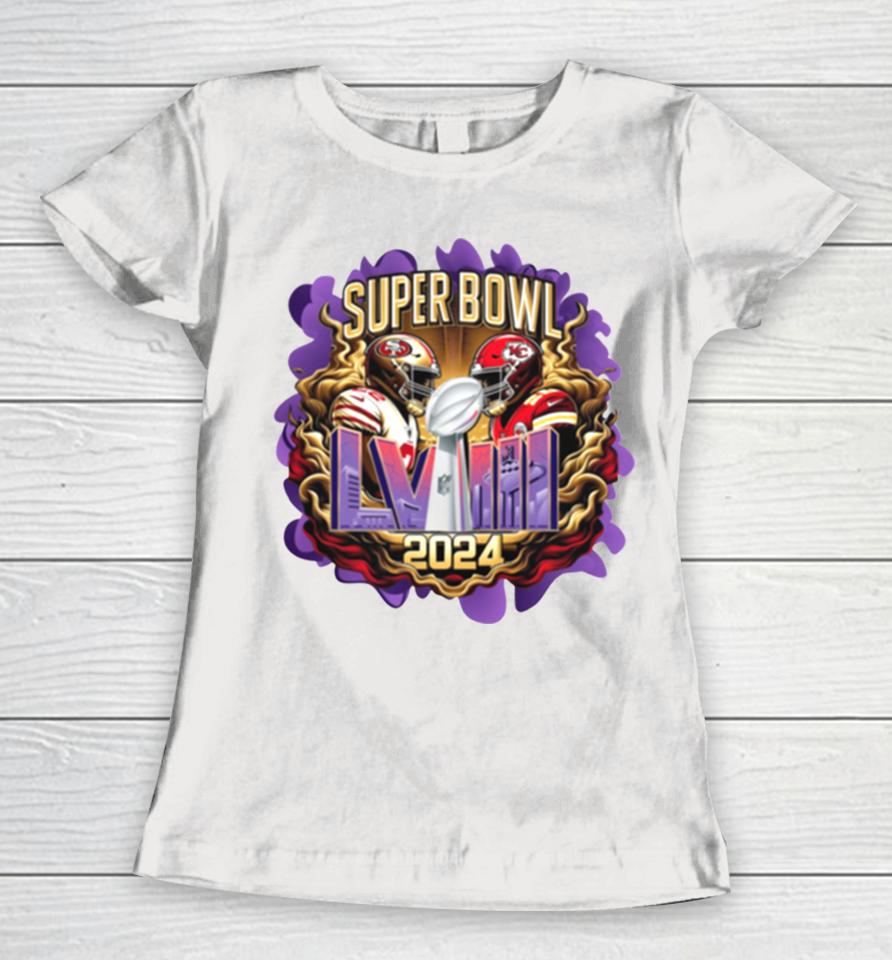 Super Bowl Lviii Trophy San Francisco 49Ers Kansas City Chiefs Women T-Shirt