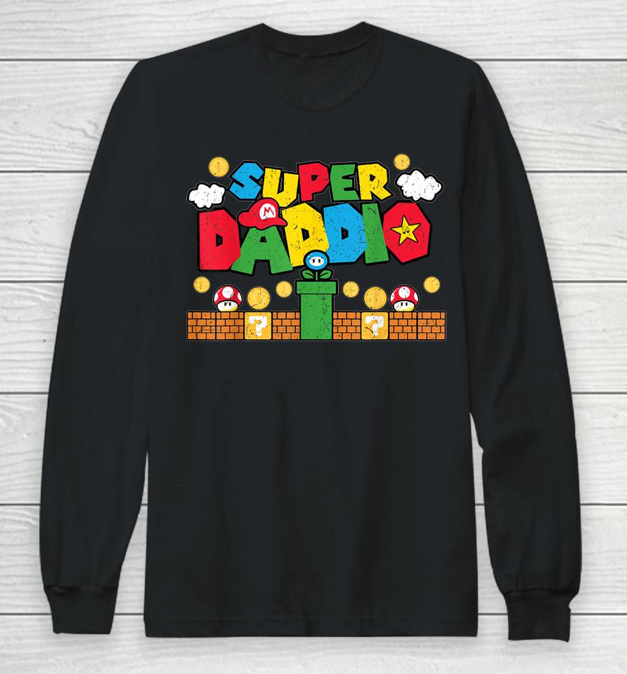 Super Dad Father's Day Gamer Daddy Super Daddio Long Sleeve T-Shirt