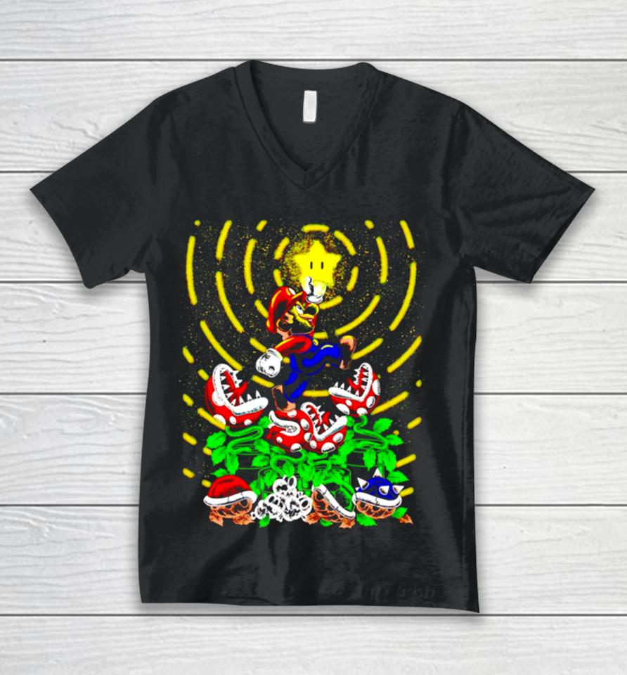 Super Mario Bros Jumpman Star Unisex V-Neck T-Shirt