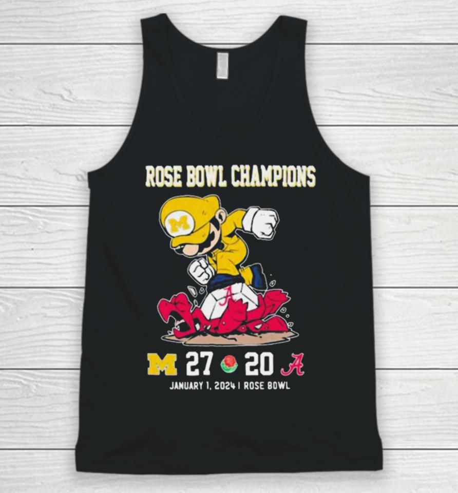 Super Mario Michigan Wolverines Stomp On Alabama Crimson Tide Rose Bowl Champions Unisex Tank Top