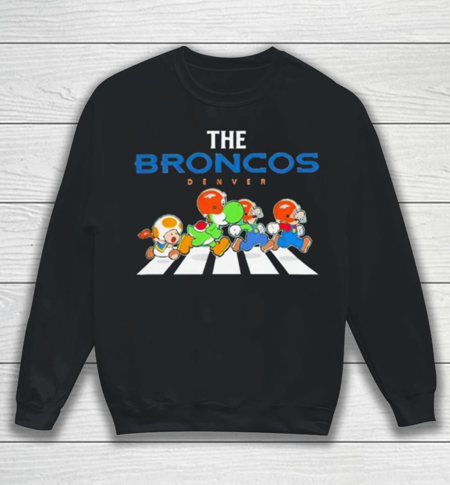 Super Mario The Denver Broncos For Sports Fan Sweatshirt