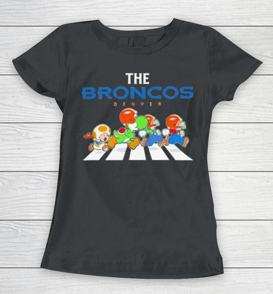 Super Mario The Denver Broncos For Sports Fan Women T-Shirt