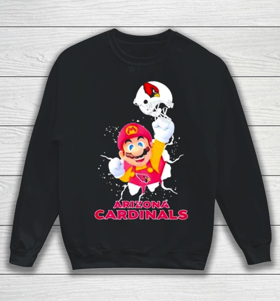 Super Mario X Nfl Arizona Cardinals Football Sweatshirt