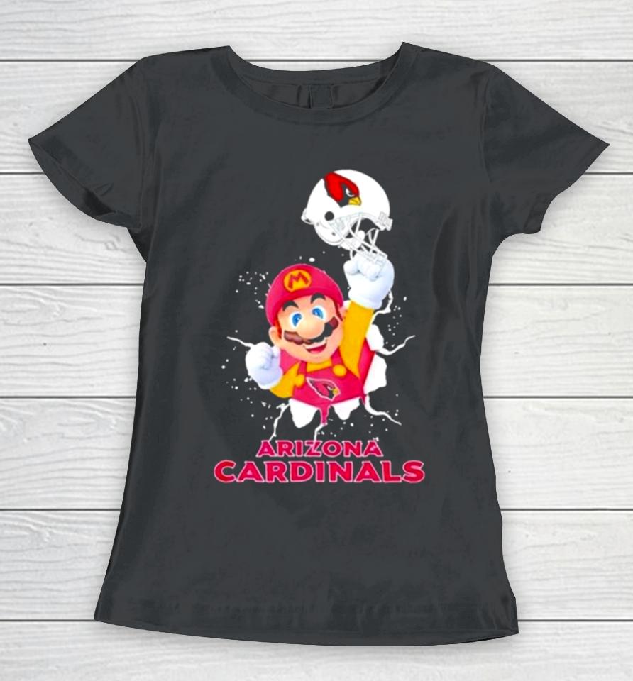 Super Mario X Nfl Arizona Cardinals Football Women T-Shirt