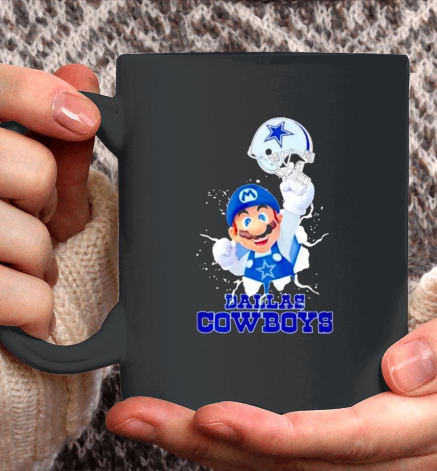 Super Mario X Nfl Dallas Cowboys Football Coffee Mug