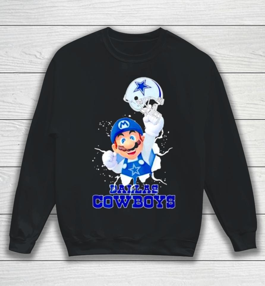 Super Mario X Nfl Dallas Cowboys Football Sweatshirt
