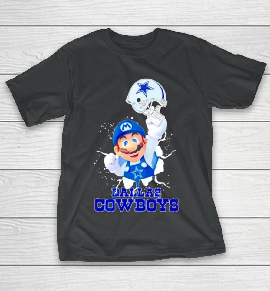Super Mario X Nfl Dallas Cowboys Football T-Shirt