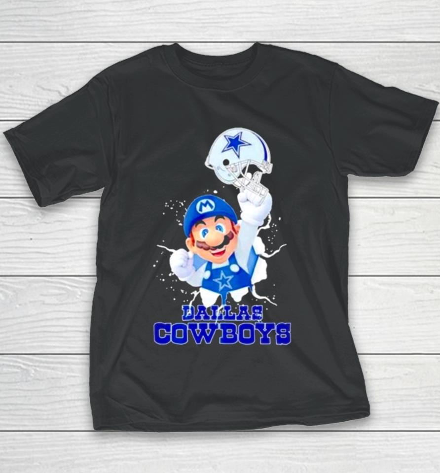 Super Mario X Nfl Dallas Cowboys Football Youth T-Shirt