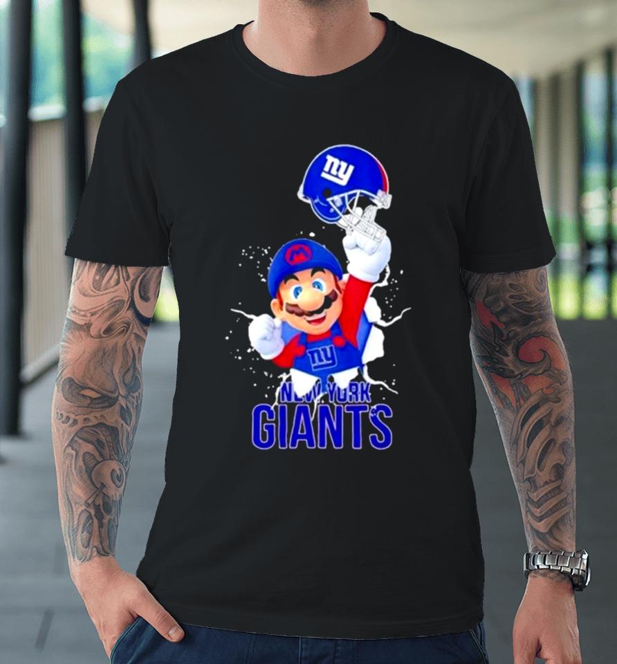 Super Mario X Nfl New York Giants Football Premium T-Shirt