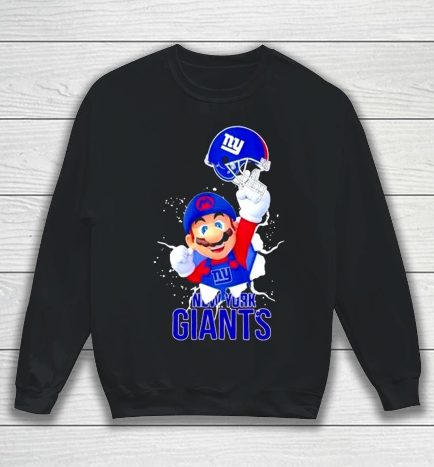 Super Mario X Nfl New York Giants Football Sweatshirt