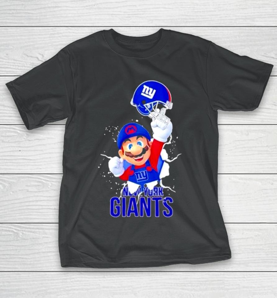 Super Mario X Nfl New York Giants Football T-Shirt