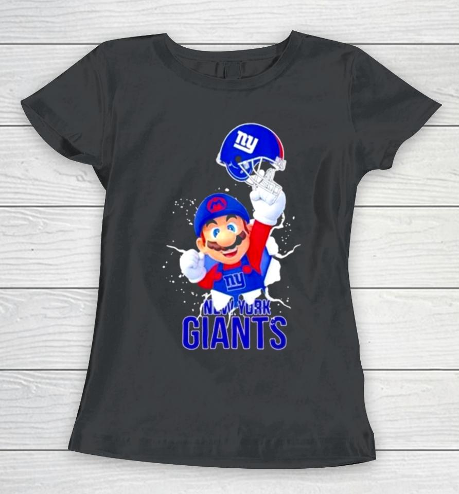 Super Mario X Nfl New York Giants Football Women T-Shirt