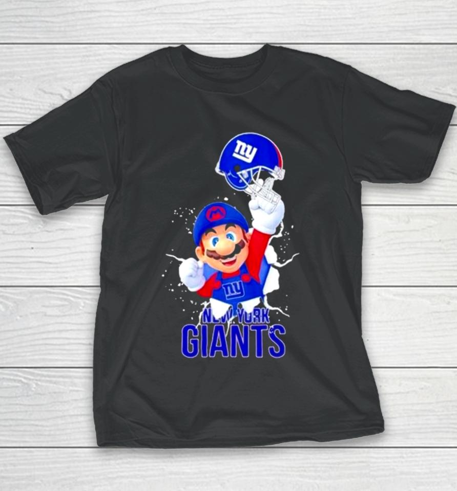Super Mario X Nfl New York Giants Football Youth T-Shirt