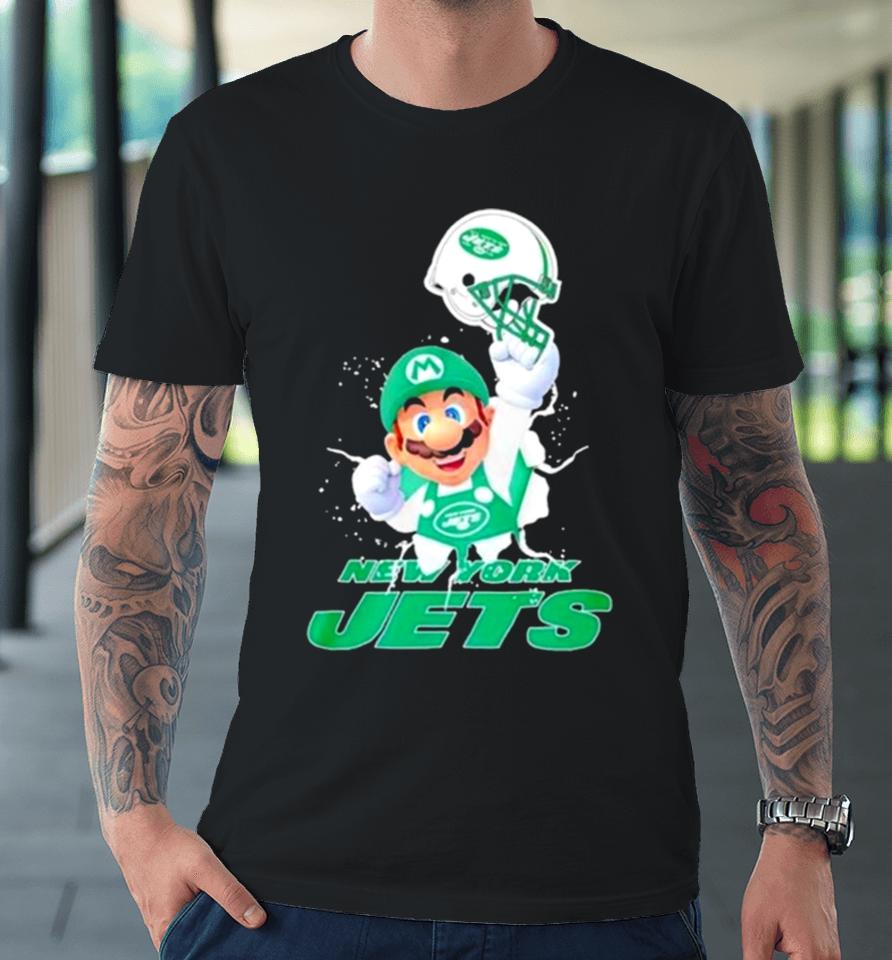 Super Mario X Nfl New York Jets Football Premium T-Shirt
