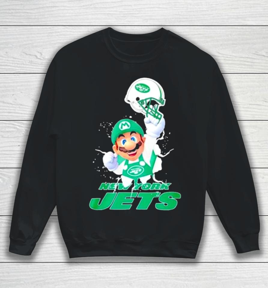 Super Mario X Nfl New York Jets Football Sweatshirt