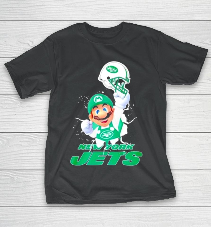 Super Mario X Nfl New York Jets Football T-Shirt
