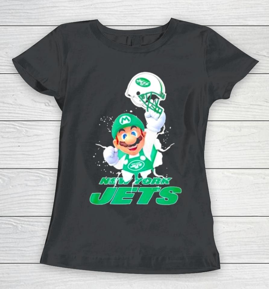 Super Mario X Nfl New York Jets Football Women T-Shirt