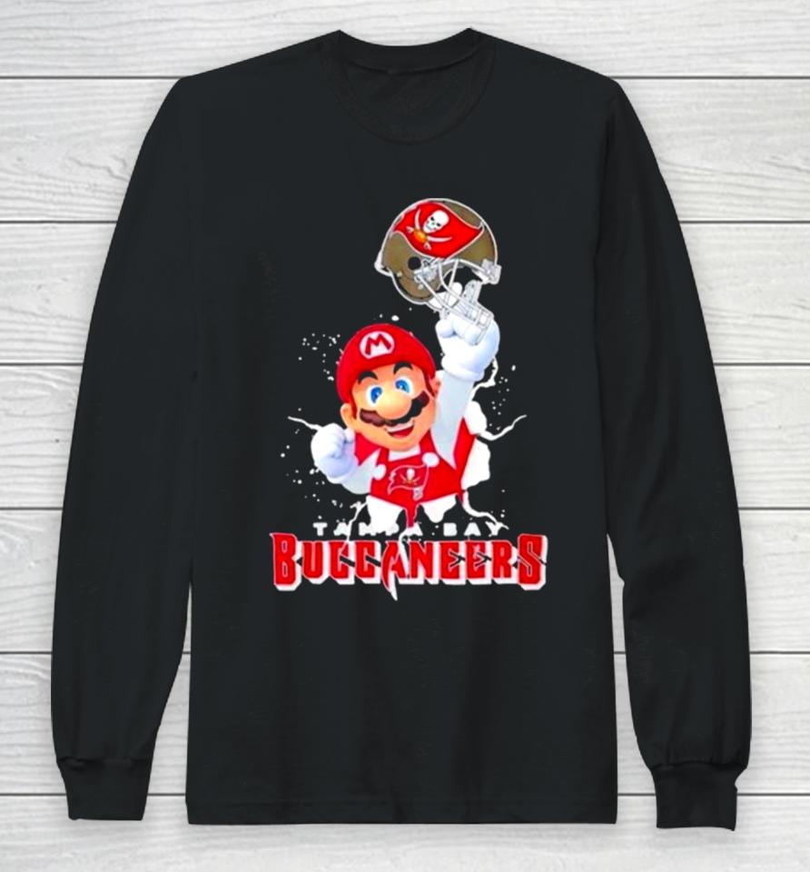 Super Mario X Nfl Tampa Bay Buccaneers Football Long Sleeve T-Shirt